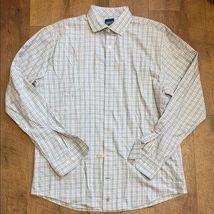 johnnie-O Blue and White Checkered Shirt